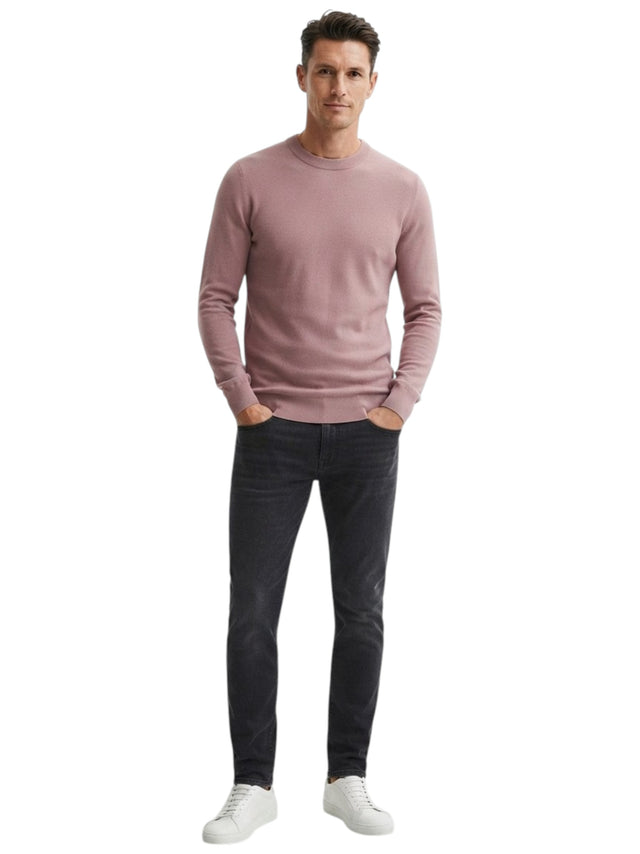 Image for Men's textured Knitted Sweater,Mauve
