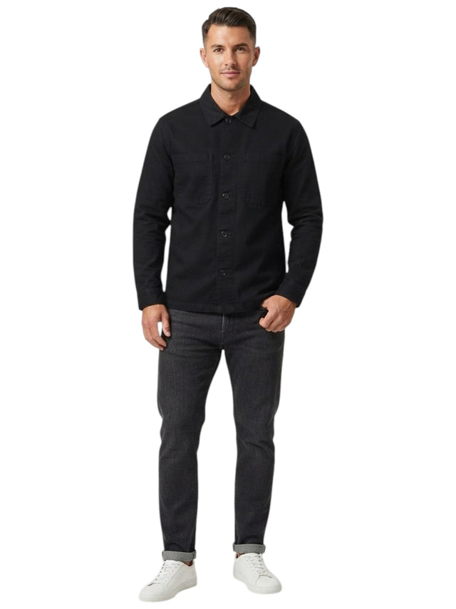 Image for Men's Plain Denim Jacket,Black