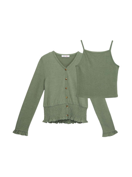 Image for Kids Girl's Plain Top 2 Pcs,Olive