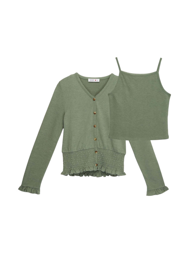 Image for Kids Girl's Plain Top 2 Pcs,Olive