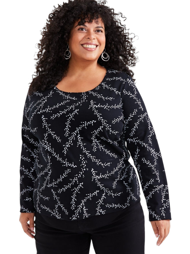 Image for Women's Printed Top,Black
