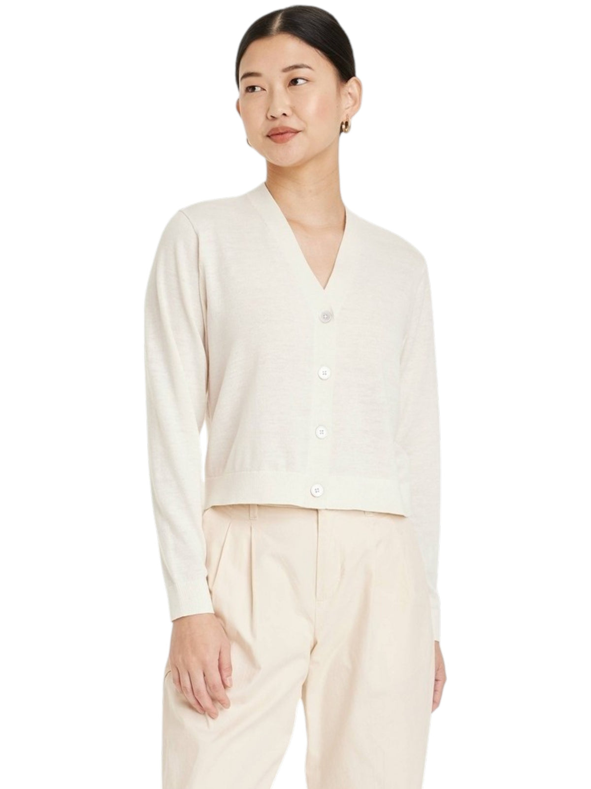 Image for Women's Plain Cardigan,White