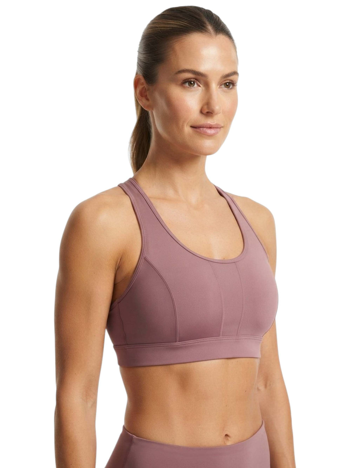 Image for Women's Plain Sport Crop Top,Mauve