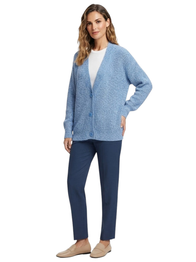 Image for Women's Textured Knitted Cardigan,Blue