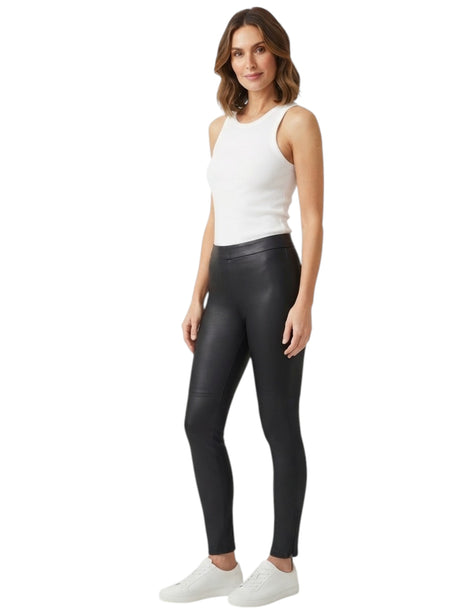 Image for Women's Plain Leather Legging,Black