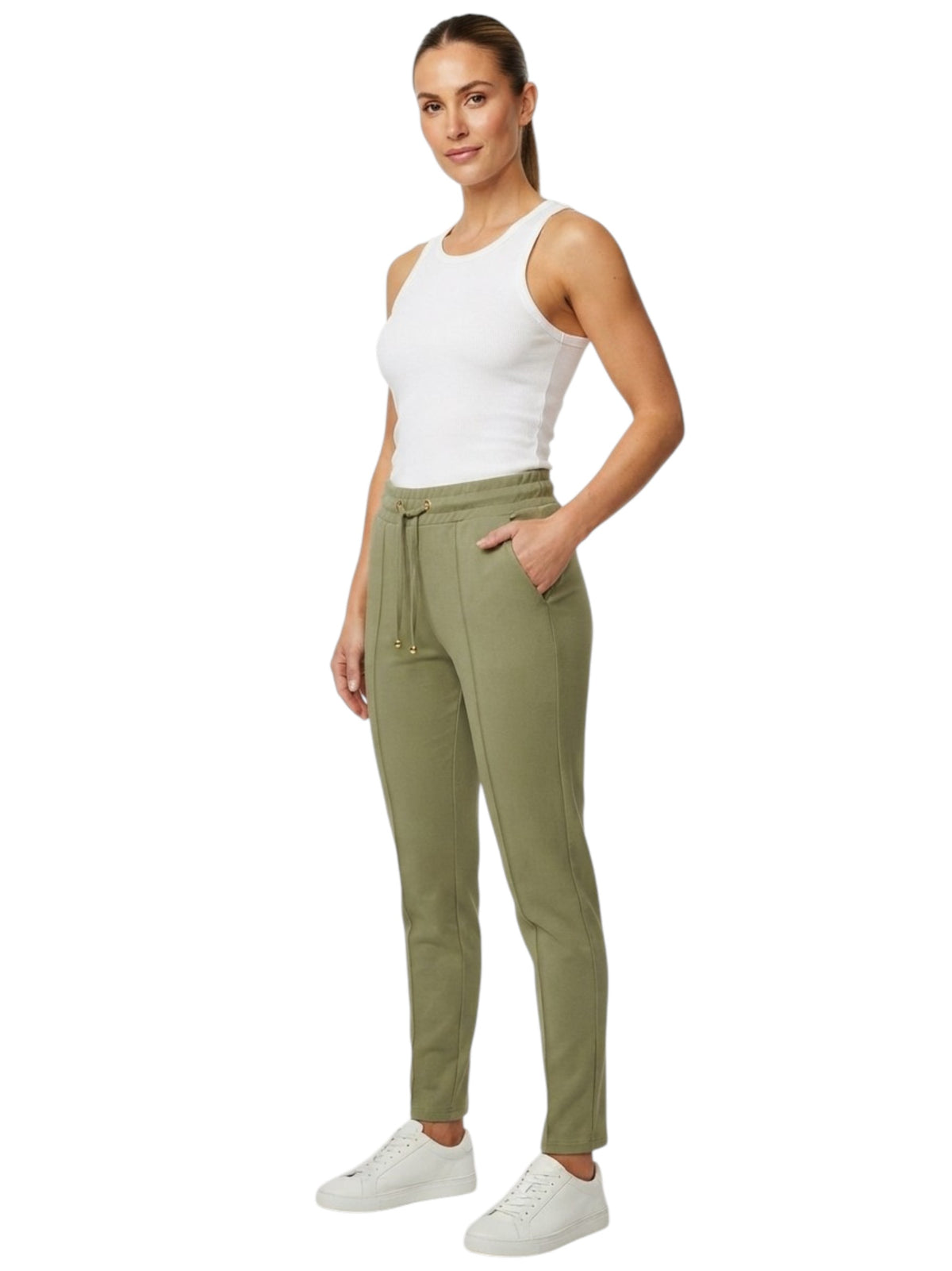 Image for Women's Textured Pants,Olive Green