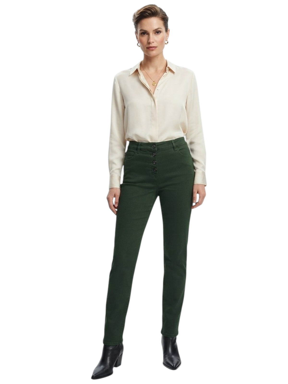 Image for Women's Plain Jeans,Olive Green
