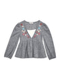 Image for Kids Girl's  Embriodered Knitted Top,Grey