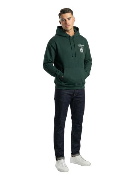 Image for Men's Printed Hoodie,Dark Green