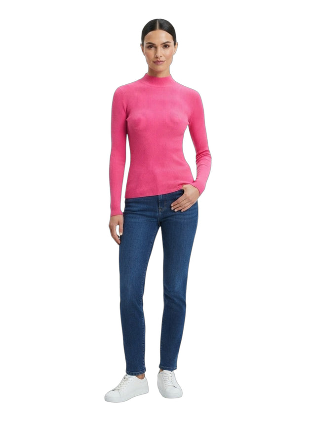 Image for Women's Ribbed  Knitted Top,Fuchia Pink