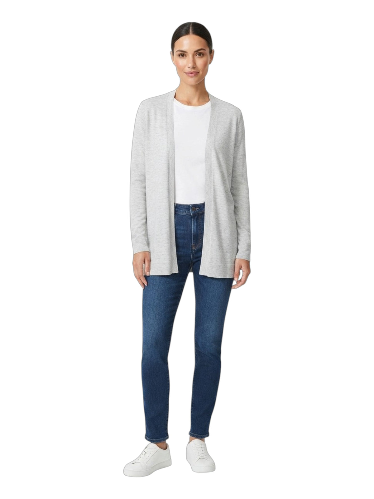 Image for Women's Plain Soft Cardigan,Light Grey