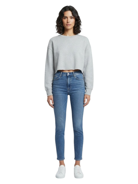 Image for Women's Plain Crop Top,Grey