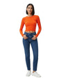 Image for Women's Ribbed Crop Top,Orange