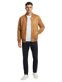 Image for Men's Inside Fur Plain Suede Jacket,Camel