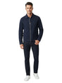 Image for Men's Textured Zip-Up Jacket,Navy Blue