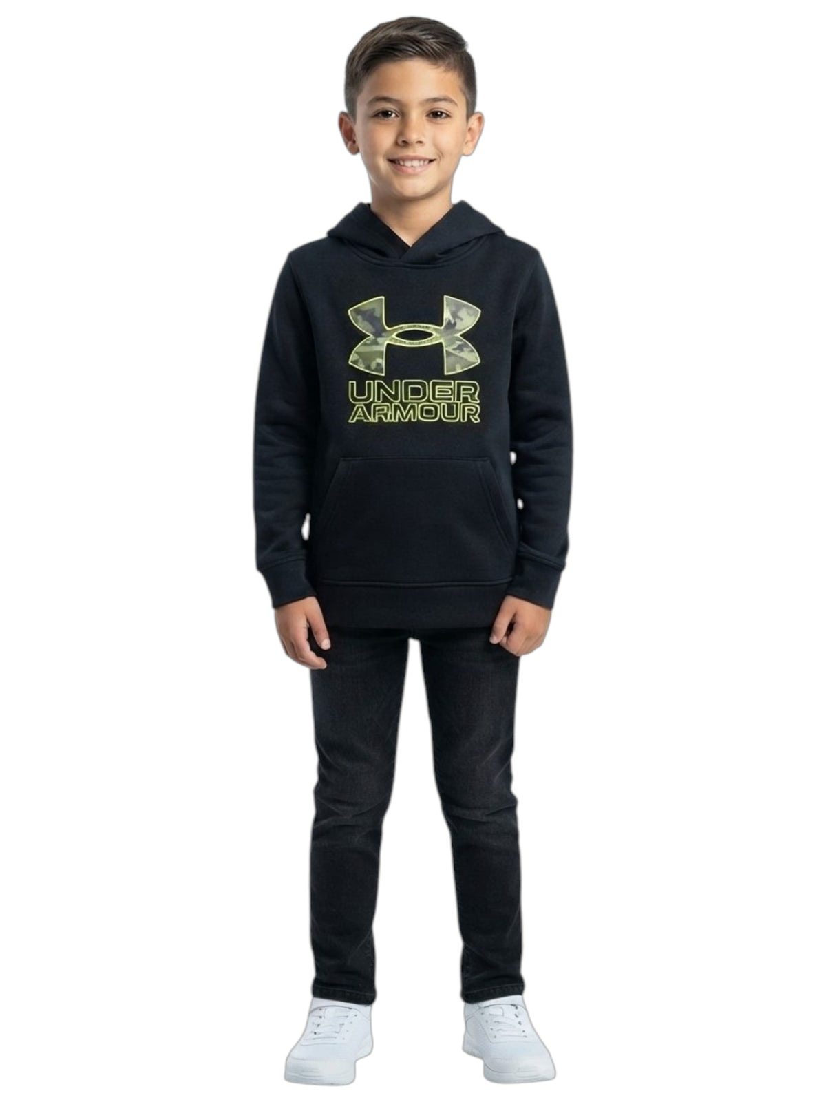 Image for Kids Boys Brand Logo Printed Hoodie,Black