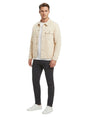 Image for Men's Plain Denim Inside Fux Fur Jacket,Light Beige