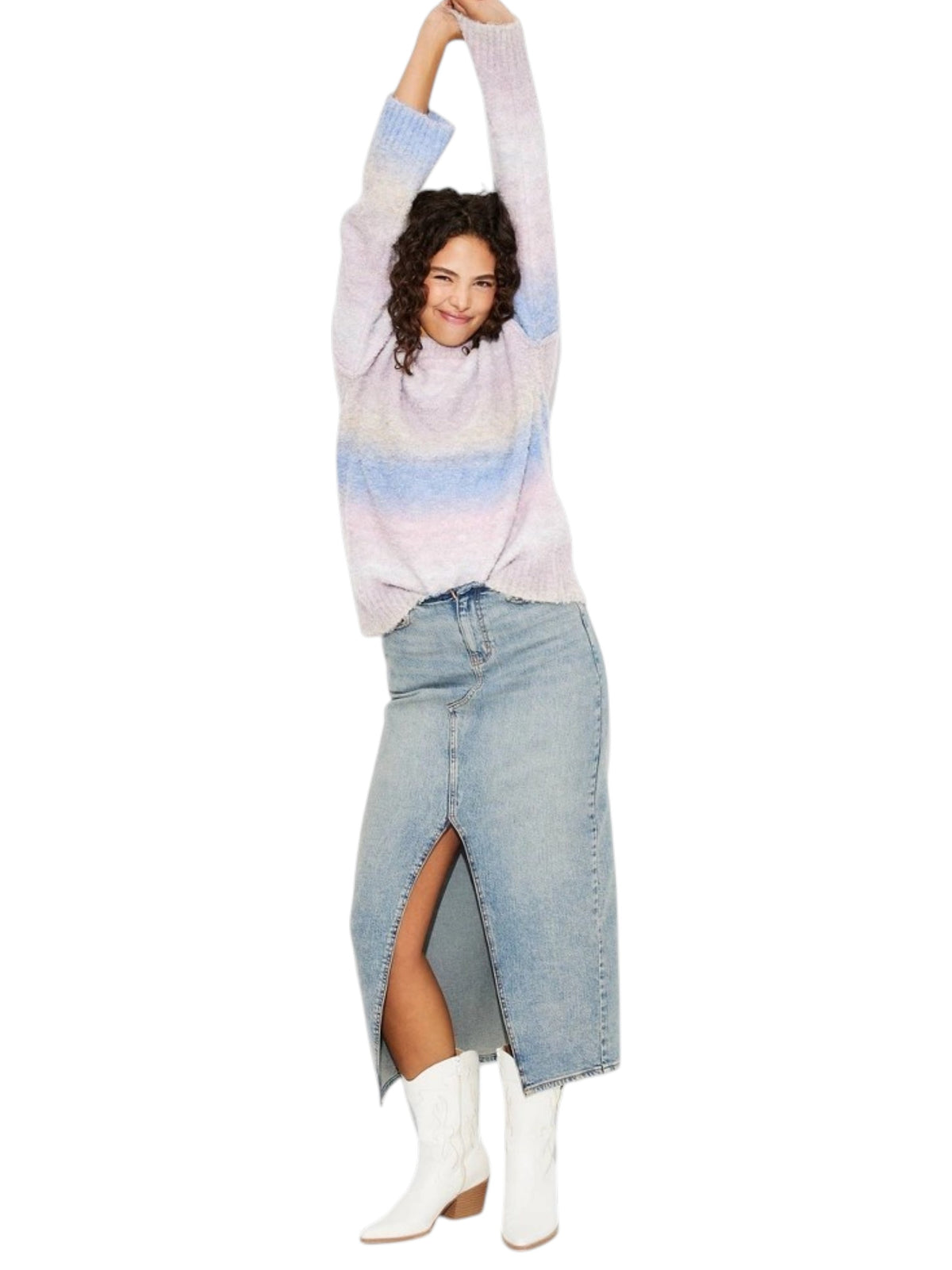 Image for Women's Printed Sweater,Mauve