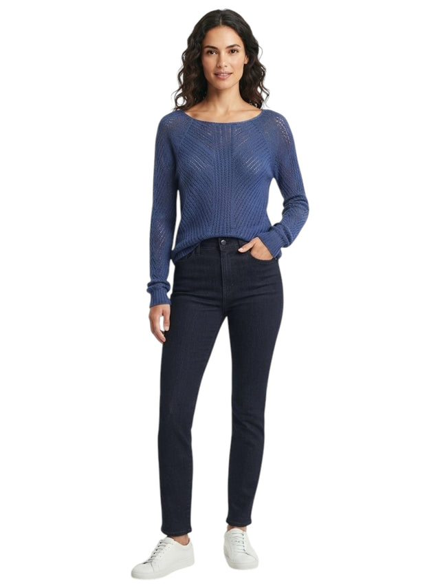 Image for Women's Textured Knitted Top,Navy