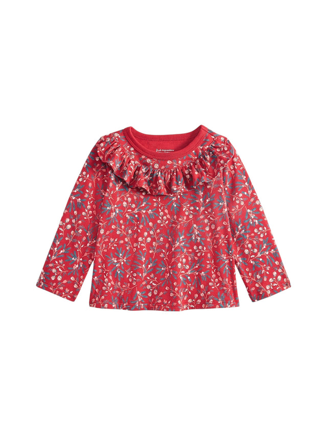 Image for Kids Girl's Floral Printed Top,Red