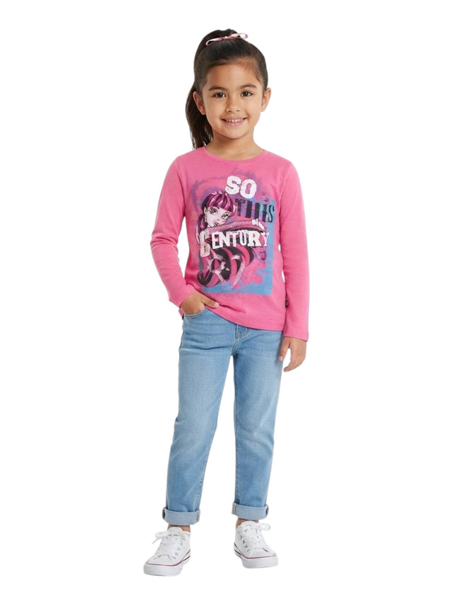 Image for Kids Girl's Printed Top,Dusty Pink