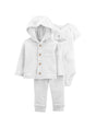 Image for Kids Boy's Plain Solide Sleepwear Set 3 Pcs,Light Grey