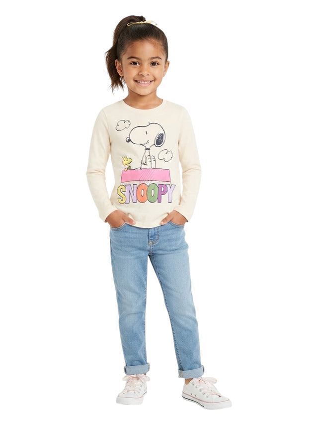 Image for Kids Girl's Printed Top,Light Beige
