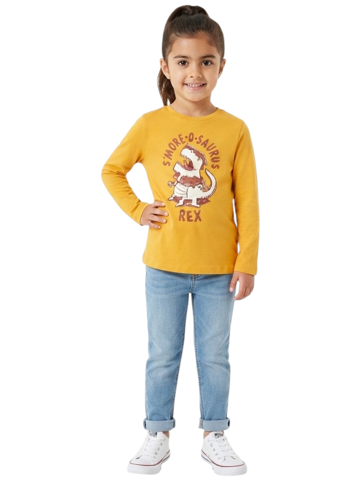 Image for Kids Girl's Printed Top,Yellow