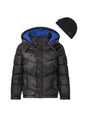 Image for Kids Boy's Plain Puffer Jacket With Hat,Black