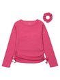 Image for Kids Girl's Ribbed Top With Elastic Band,Pink