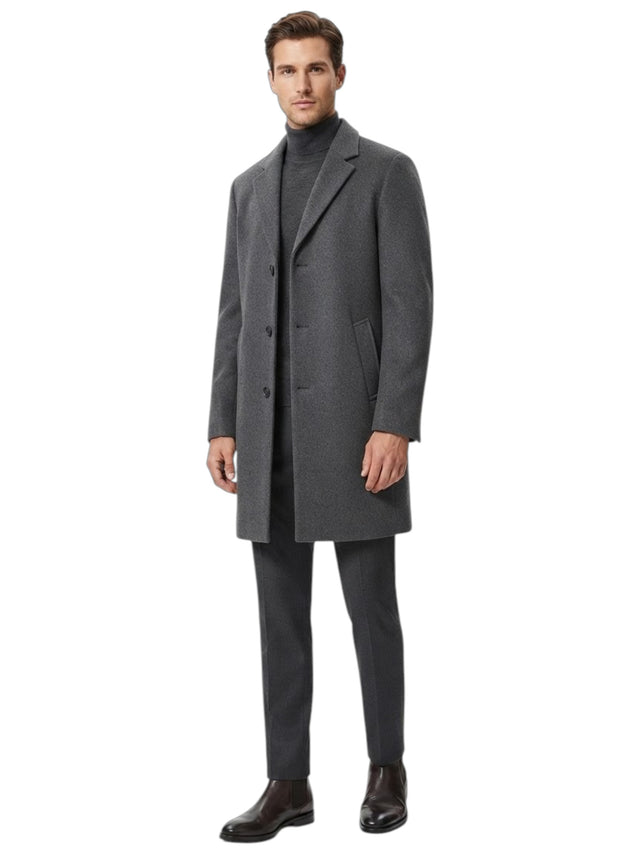 Image for Men's Textured Knitted Coat,Grey