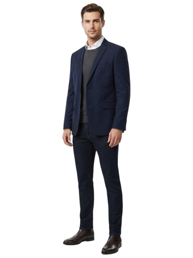 Image for Men's Plain Blazer,Navy Blue