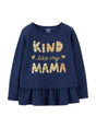 Image for Kids Girls Printed Top,Navy