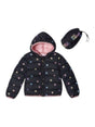 Image for Kids Girls Quilted Puffer Jacket With Hat,Black