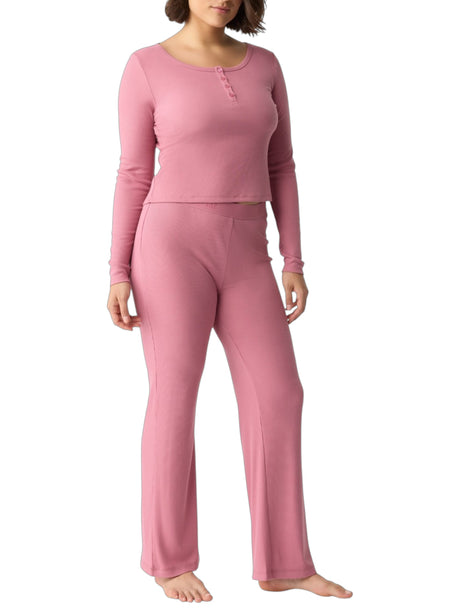 Image for Women's Ribbed Sleepwear Pants,Pink