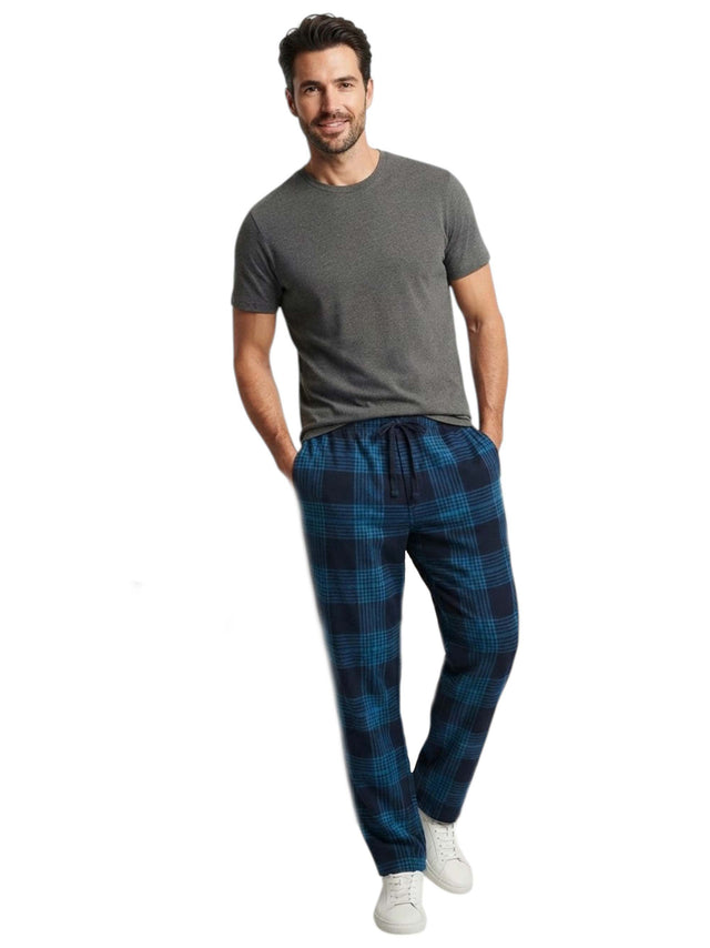 Image for Men's Plaid Sleepwear Pants,Blue