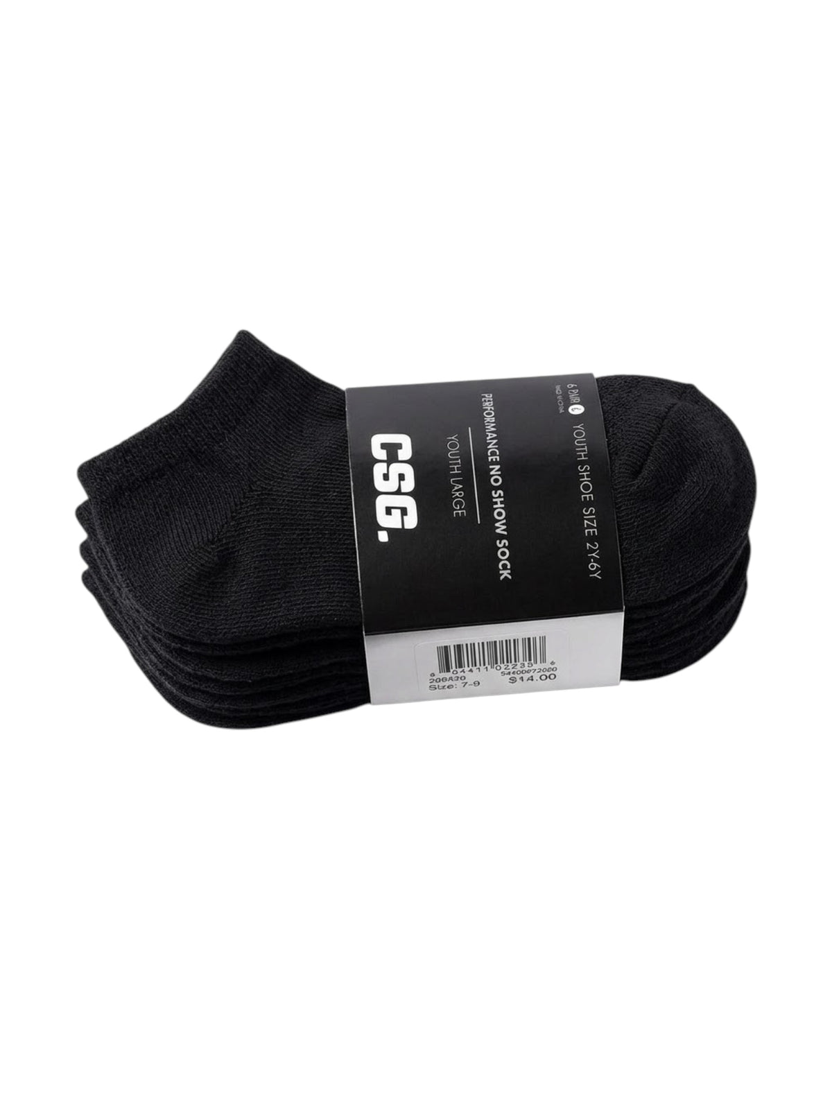 Image for CSG Kids Boy's 6 Pairs Plain Socks,Black
