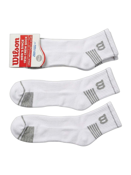 Image for Wilson Men's 3 Pairs Printed Socks,White