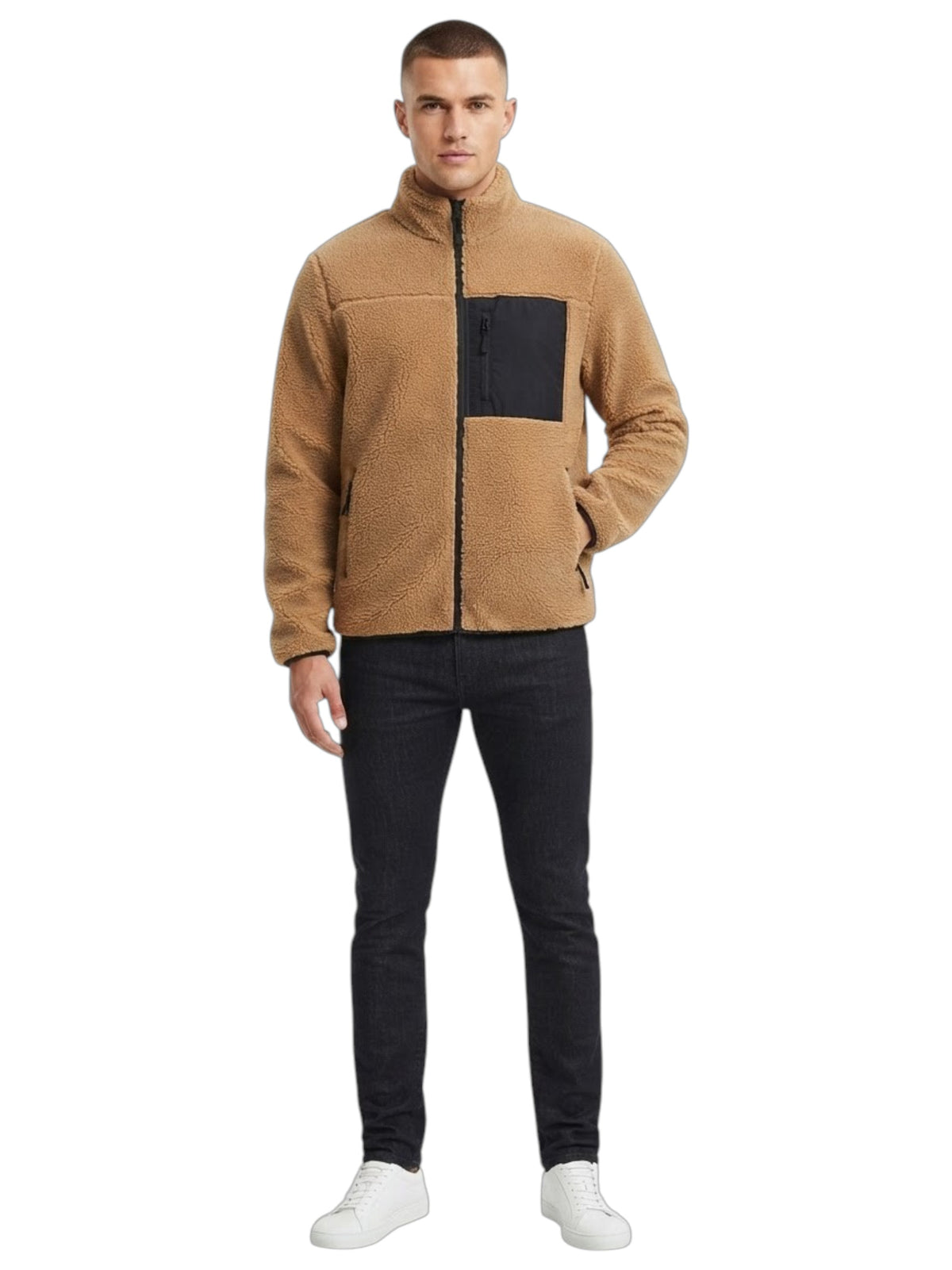 Image for Men's Plain Fur Jacket,Camel