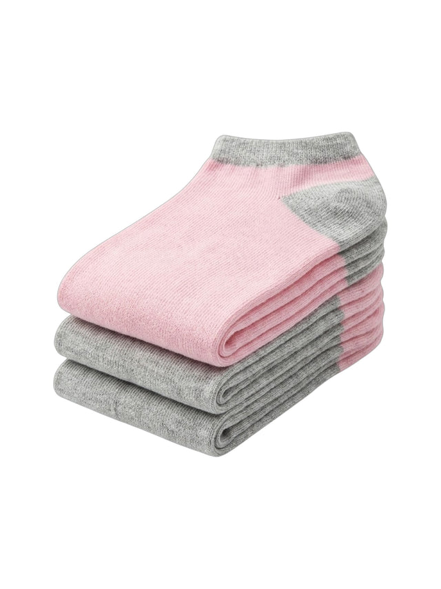 Image for Kids Girl's Set 2 Pcs Color Blocked Knitted Socks,Pink/Grey