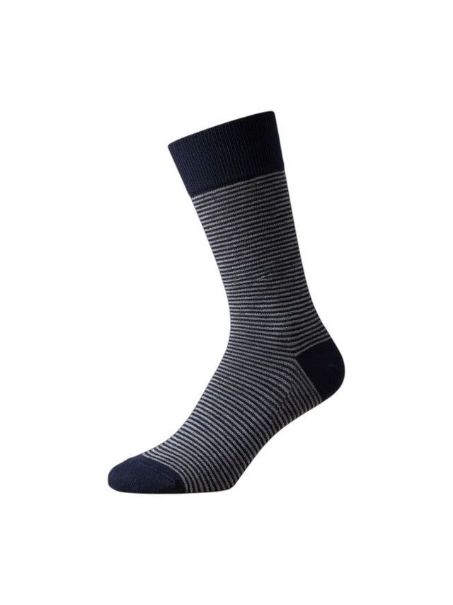 Image for Men's One Pair Stripped Thin Socks,Navy