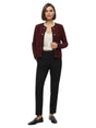 Image for Women's Textured Knitted Cardigan,Burgundy