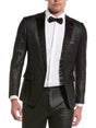 Image for Men's Patterned Blazer,Black/Silver