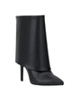 Image for Women's Plain Leather Fold-Over Ankle Boots,Black