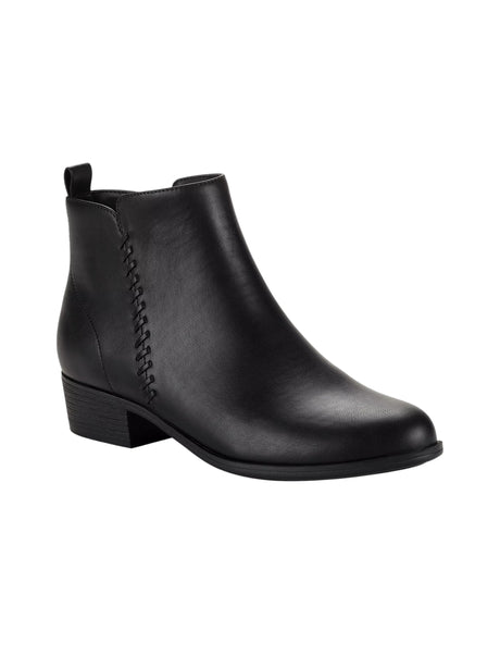Image for Women's Plain Leather Ankle Boots,Black