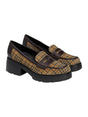 Image for Women's Printed Leather Ballerina,Brown