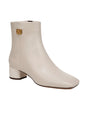 Image for Women's Plain Leather Ankle Boots,Light Beige