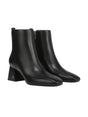 Image for Women's Plain Leather Ankle Boots,Black