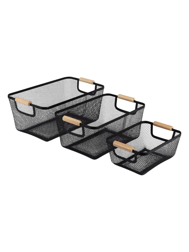 Image for Mesh Basket With Wooden Handles