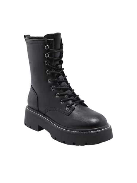 Image for Women's Plain Leather Ankle Boots,Black